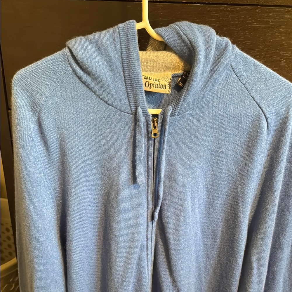 Men's Zip-Up Blue Sweater